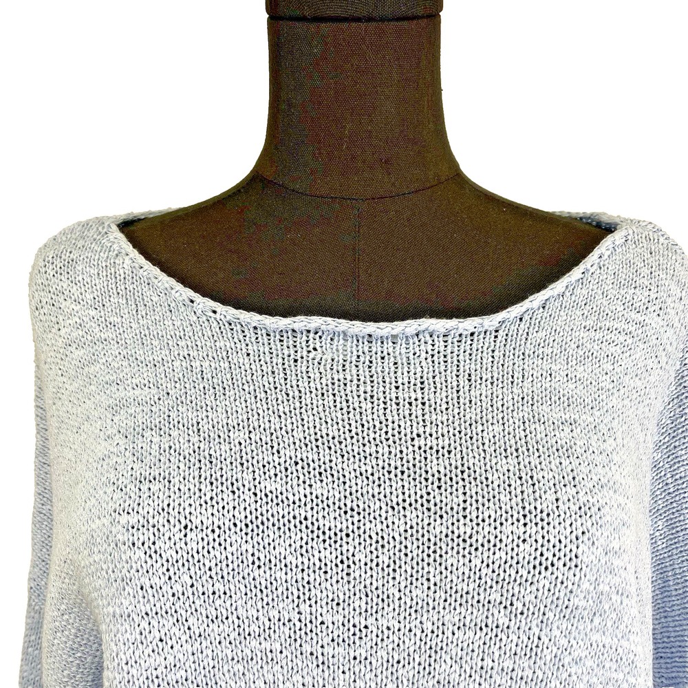 Lord and Taylor Woman's Plus Size 2X Sweater Cotton Blend Blue Coastal Cottage - Picture 2 of 8